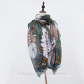 New style flower printing scarf cotton print dubai shawl wholesale